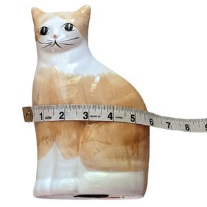 Cat glazed ceramic tabby thank figurine Taiwan